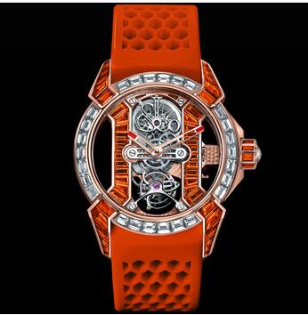 Replica Jacob & Co Epic X Tourbillon Baguette Orange Sapphires Watch EX50040BDBOA