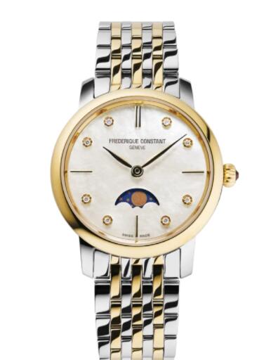 Frederique Constant Slimline Ladies Moonphase Replica Watch FC 206MPWD1S3B