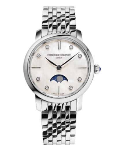Frederique Constant Slimline Ladies Moonphase Replica Watch FC 206MPWD1S6B