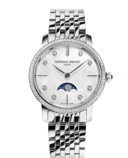 Frederique Constant Slimline Ladies Moonphase Replica Watch FC 206MPWD1SD6B