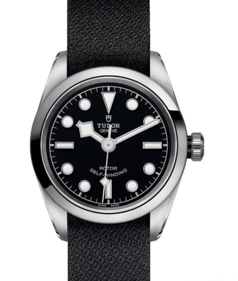 Replica Tudor Watch Women BLACK BAY 36 M79500 0010 Steel Black Dial Black Fabric Strap