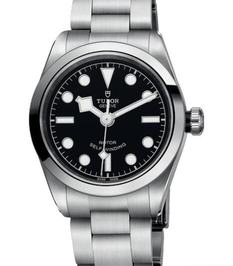 Replica Tudor Watch Women BLACK BAY 32 M79580 0001 Steel Black Dial Steel Bracelet