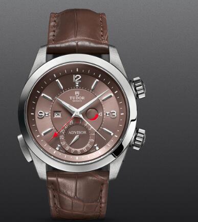 Replica Watch TUDOR HERITAGE ADVISOR M79620TC 0006 Cognac dial alligator leather