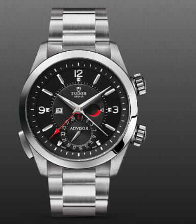 Replica Watch TUDOR HERITAGE ADVISOR M79620TN 0005 Black dial Steel bracelet