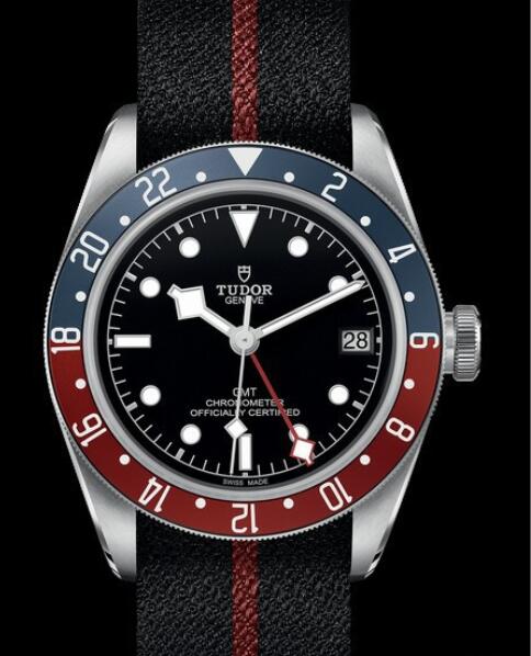 Replica Tudor Watch BLACK BAY GMT M79830RB 0003 Steel Black Dial Black Fabric Strap