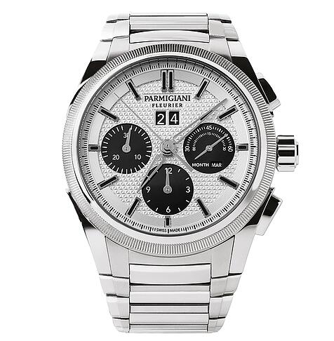 Parmigiani Tondagraph GT STEEL SILVER BLACK Replica Watch PFC906 0000140 B00182