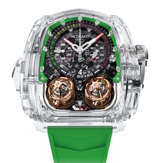 Replica Jacob & Co Twin Turbo Furious Sapphire Crystal Watch TT22080AAAAABVEA
