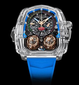 Jacob & Co Twin Turbo Bugatti Sapphire Crystal Blue Inner Ring Replica Watch TT22080AAABA