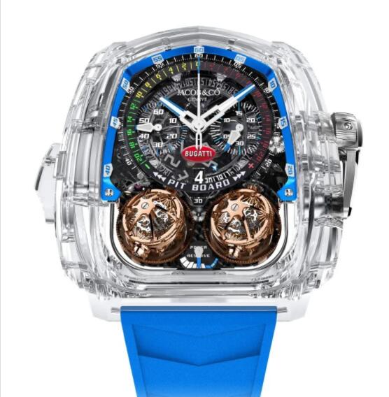 Replica Jacob & Co Twin Turbo Furious Bugatti Sapphire Crystal Watch TT22080AAABABVEA
