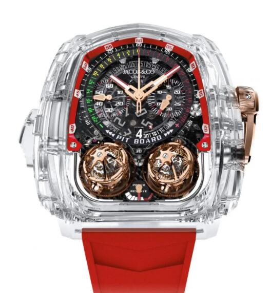 Replica Jacob & Co Twin Turbo Furious Sapphire Crystal Watch TT22080AAACABVEA