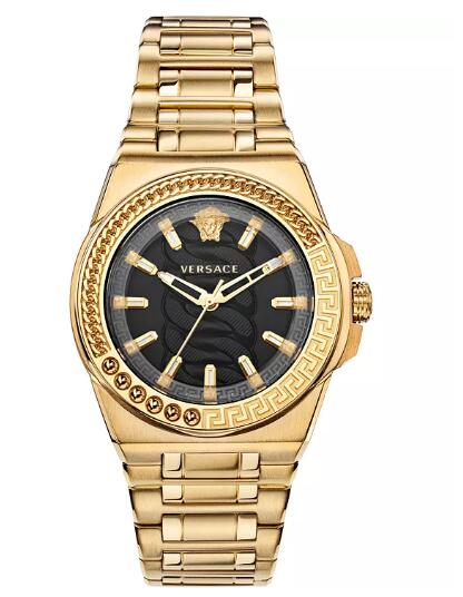 Cheap Versace Womens Swiss Chain Reaction Gold Ion Plated Stainless Steel Bracelet Watch 40mm Replica