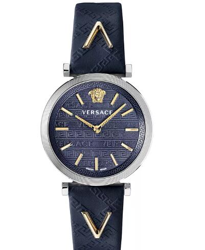 Cheap Versace Womens Swiss V Twist Blue Leather Strap Watch 36mm Replica