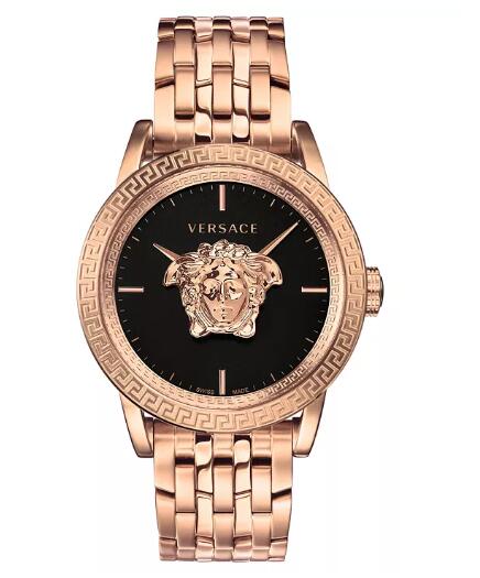 Cheap Versace Mens Swiss Palazzo Empire Rose Gold Ion Plated Bracelet Watch 43mm Replica