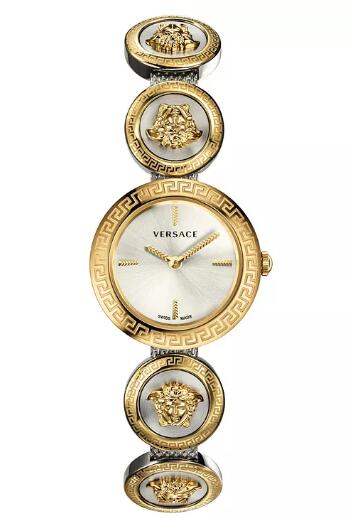 Cheap Versace Womens Medusa Stud Icon Two Tone Stainless Steel Bangle Bracelet Watch 28mm Replica