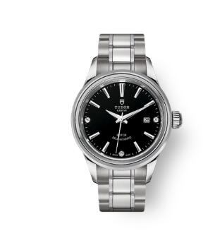 Buy Tudor Style Watch Review Replica 28 mm steel case Diamond set dial m12100 0004