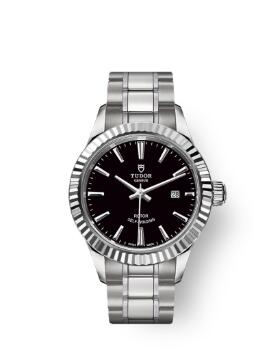 Buy Tudor Style Watch Review Replica 28 mm steel case Black dial m12110 0003
