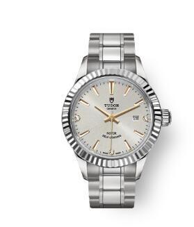 Buy Tudor Style Watch Review Replica 28 mm steel case Diamond set dial m12110 0011