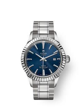 Buy Tudor Style Watch Review Replica 28 mm steel case Blue dial m12110 0013