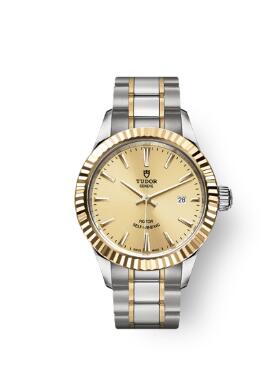 Buy Tudor Style Watch Review Replica 28 mm steel case Yellow gold bezel m12113 0001