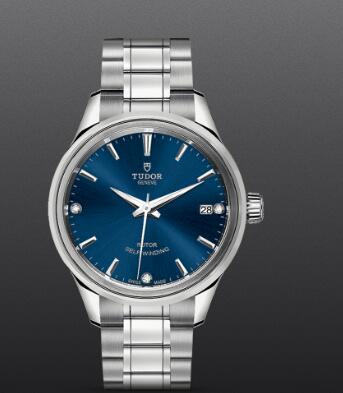 Replica Watch Tudor Style 34mm steel case diamond set dial m12300 0012