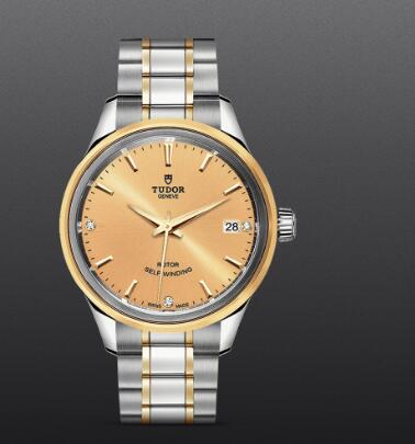 Fake Watch Tudor Style 34mm steel case diamond set dial m12303 0004