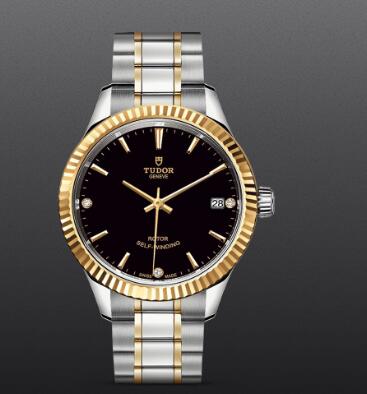 Fake Watch Tudor Style 34mm steel case diamond set dial m12313 0011