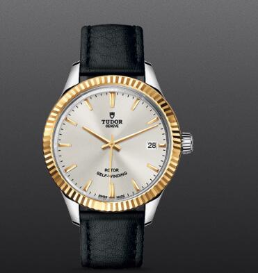 Replica Watch TUDOR STYLE 34 MM Steel Case yellow gold bezel m12313 0018