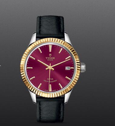 Fake Watch Tudor Style 34mm steel case yellow gold bezel m12313 0023