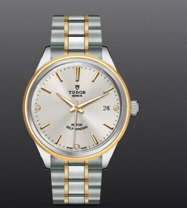 Fake Tudor Style Swiss Watch 38mm steel case diamond set dial m12503 0005