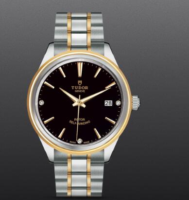 Fake Tudor Style Swiss Watch 38mm steel case diamond set dial m12503 0006