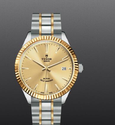 Fake Tudor Style Swiss Watch 38MM steel case yellow gold bezel m12513 0001