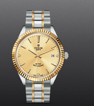 Fake Tudor Style Swiss Watch 38MM steel case diamond set dial m12513 0007