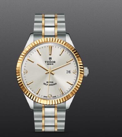 Fake Tudor Style Swiss Watch 38MM steel case diamond set dial m12513 0009