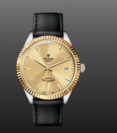 Fake Tudor Style Swiss Watch 38MM steel case yellow gold bezel m12513 0017