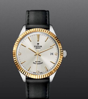Fake Tudor Style Swiss Watch m12513 0021 38mm steel case diamond set dial