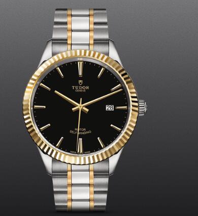 Replica Tudor Style Swiss Watch 41MM Steel Case yellow gold bezel m12713 0005