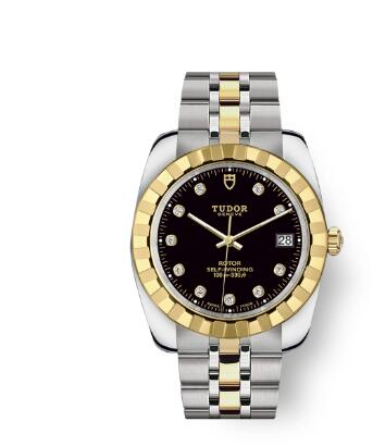 Tudor Classic Date Watch Replica 38 mm steel case Diamond set dial m21013 0005
