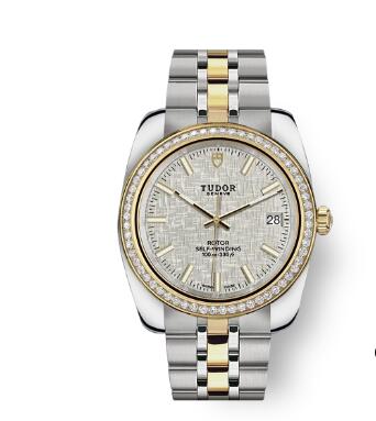 Tudor Classic Date Watch Replica 38 mm steel case Diamond set bezel m21023 0003