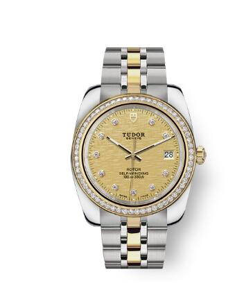 Tudor Classic Date Watch Replica 38 mm steel case Diamond set dial m21023 0010