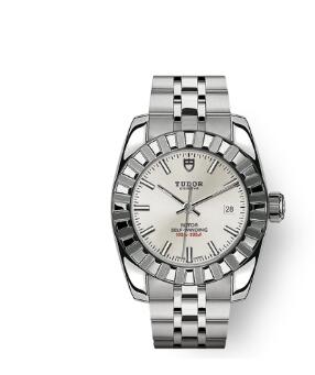 Tudor Classic Date Watch Replica 28 mm steel case Silver dial m22010 0002