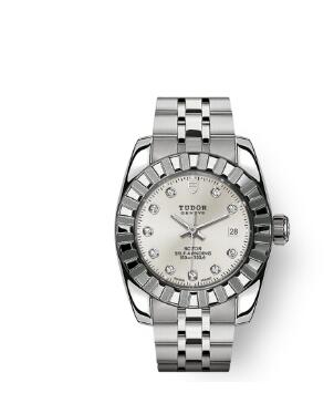 Tudor Classic Date Watch Replica 28 mm steel case Diamond set dial m22010 0009