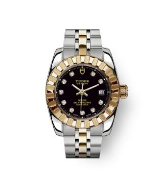 Tudor Classic Date Watch Replica 28 mm steel case Diamond set dial m22013 0005