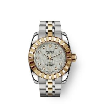 Tudor Classic Date Watch Replica 28 mm steel case Diamond set dial m22013 0009