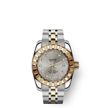 Tudor Classic Date Watch Replica 28 mm steel case Diamond set dial m22013 0012