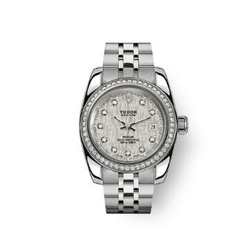 Tudor Classic Date Watch Replica 28 mm steel case Diamond set dial m22020 0003
