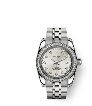 Tudor Classic Date Watch Replica 28 mm steel case Diamond set dial m22020 0005