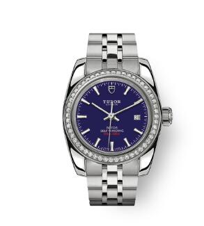 Tudor Classic Date Watch Replica 28 mm steel case Diamond set bezel m22020 0008