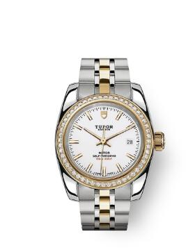 Tudor Classic Date Watch Replica 28 mm steel case Diamond set bezel m22023 0001
