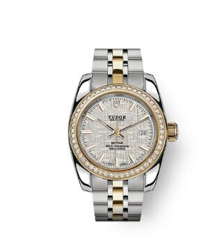 Tudor Classic Date Watch Replica 28 mm steel case Diamond set bezel m22023 0003