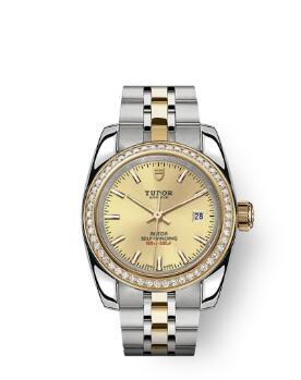 Tudor Classic Date Watch Replica 28 mm steel case Diamond set bezel m22023 0011